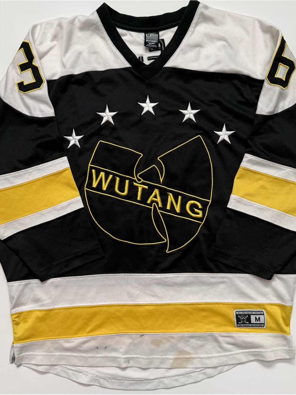 🔴Wu-Tang Hockey Jersey Size Medium Wu-Wear Black White Yellow Killarmy Rza